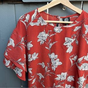 Bobeau Boxy Short Sleeve Blouse